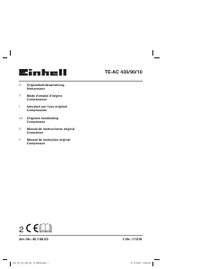 Handleiding Einhell TE-AC 430/90/10 Compressor