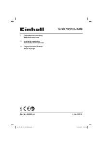 Instrukcja Einhell TE-SW 18/610 Li-Solo Zamiatarka ręczna