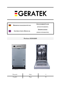 Manual Geratek Pertisau EGS4260S Dishwasher