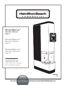 Handleiding Hamilton Beach BIC2000 SmartServe Drankmixer