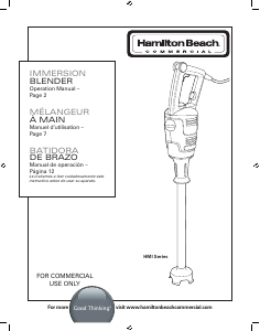 Mode d’emploi Hamilton Beach HMI014 Mixeur plongeant