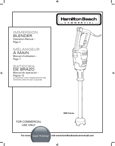 Manual de uso Hamilton Beach HMI012 Batidora de mano