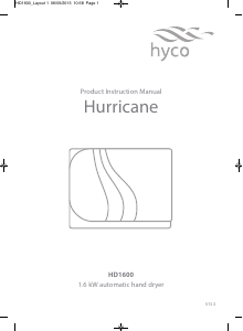 Manual Hyco Hurricane HD1600 Hand Dryer