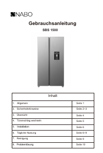 Bedienungsanleitung NABO SBS 1500 Kühl-gefrierkombination