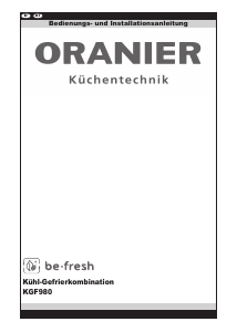 Bedienungsanleitung Oranier KGF 980 Kühl-gefrierkombination