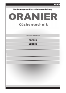 Bedienungsanleitung Oranier EBP 830 Backofen