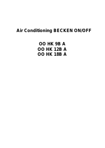 Manual de uso Becken OO HK 9B A Aire acondicionado