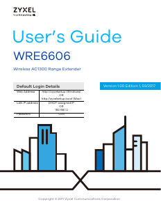 Manual ZyXEL WRE6606 Range Extender