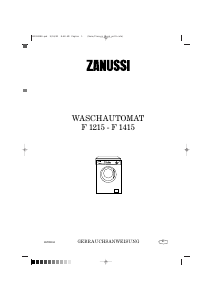 Bedienungsanleitung Zanussi F 1415 Waschmaschine