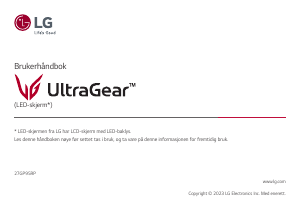 Bruksanvisning LG 27GP95RP-B UltraGear LED-skjerm