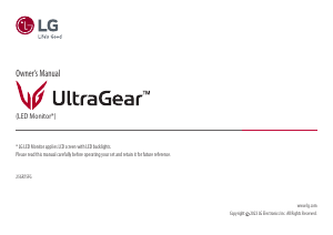 Посібник LG 25GR75FG-B UltraGear Світлодіодний монітор