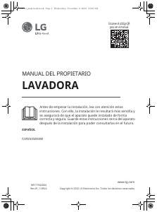 Manual de uso LG F2WV3058N3W Lavadora