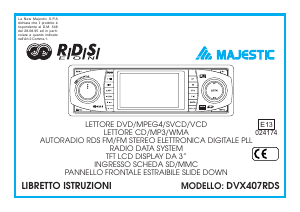 Manuale Majestic DVX 407 RDS Autoradio