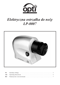 Instrukcja Opti LP-0007 Ostrzałka do noży