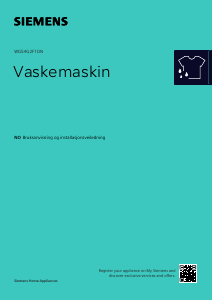 Bruksanvisning Siemens WG54G2F1DN Vaskemaskin