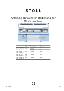 Bedienungsanleitung Stoll CMS ADF 32 Strickmaschine