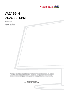 Handleiding ViewSonic VA2436-H-PN LCD monitor