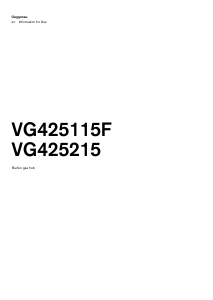 Handleiding Gaggenau VG425215 Kookplaat