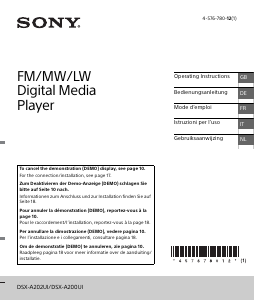 Mode d’emploi Sony DSX-A200UI Autoradio