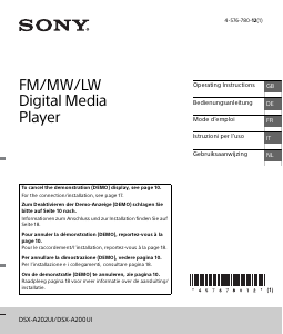 Mode d’emploi Sony DSX-A202UI Autoradio