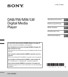 Bedienungsanleitung Sony DSX-A500BD Autoradio