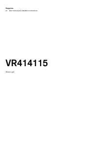 Manual Gaggenau VR414115 Hob