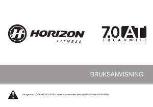 Bruksanvisning Horizon Fitness Studio 7.0 AT Löpband