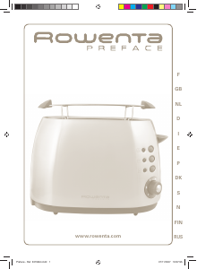 Manual Rowenta TT606030 Preface Toaster