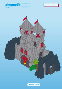 Manuale Playmobil set 7759 Knights Estensione della parete del castello