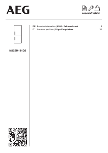 Bedienungsanleitung AEG NSC8M181DS Kühl-gefrierkombination