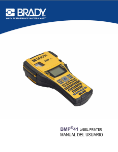 Manual de uso Brady BMP 41 Rotuladora