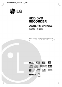 Manual LG RH7850H DVD Player