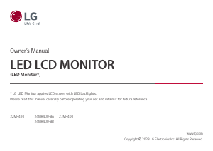 Bruksanvisning LG 24MR400-B LED skärm
