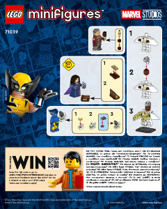 Vadovas Lego set 71039 Collectible Minifigures LEGO Marvel minifigūrėlių 2 serija