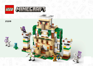 Vadovas Lego set 21250 Minecraft Geležinio Golemo tvirtovė