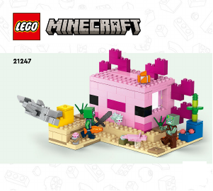 Vadovas Lego set 21247 Minecraft Aksolotlio namas
