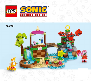 Vadovas Lego set 76992 Sonic the Hedgehog Amy gyvūnų gelbėjimo tarnybos sala