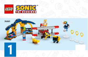 Handleiding Lego set 76991 Sonic the Hedgehog Tails werkplaats en Tornado vliegtuig