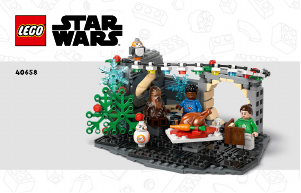 Vadovas Lego set 40658 Star Wars Millennium Falcon šventinė diorama