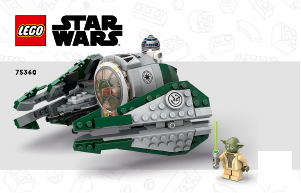 Vadovas Lego set 75360 Star Wars Jodos džedajų kovos erdvėlaivis