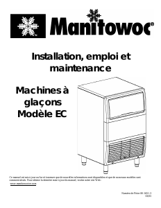 Mode d’emploi Manitowoc EC020 Machine à glaçons