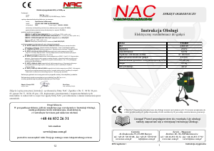 Instrukcja NAC YT5460 Rozdrabniacz