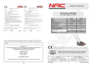 Instrukcja NAC X560MH Kosiarka