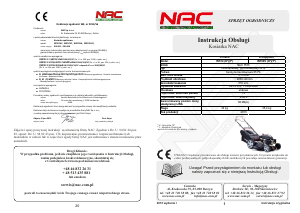 Instrukcja NAC W510VHY Kosiarka