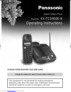Manual Panasonic KX-TCD950E-B Wireless Phone