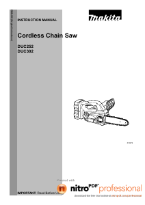 Manual Makita DUC302 Chainsaw