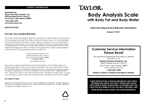 Manual Taylor 5734F Scale