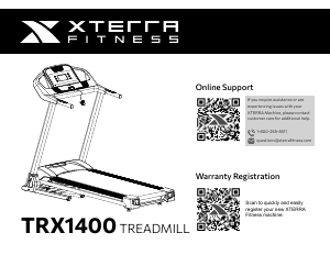 Manual XTERRA TRX1400 Treadmill