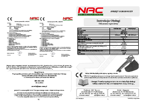 Instrukcja NAC VBE300-FS-H Dmuchawa do liści