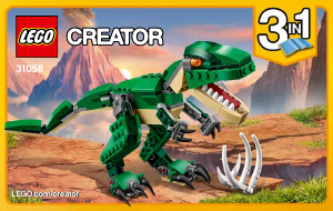 Vadovas Lego set 31058 Creator Galingieji dinozaurai
